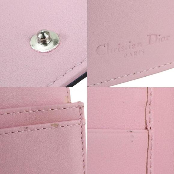 CHRISTIAN DIOR Black Pink Leather Card Holder Cannage Pattern - Picture 6 of 11